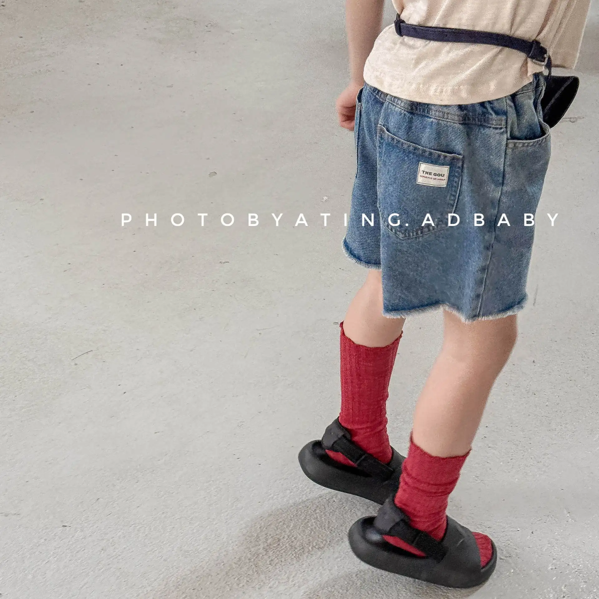 2025 Summer New Girls Denim Shorts Children Casual Pants Loose Boys Jeans Solid Color Baby Shorts Kids Clothes 7 Sf8426f97ccd245d3a92257219ba48ff37