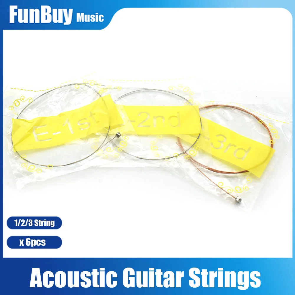 

6pcs Folk Guitar Strings Pure Light Nickel Gauge Guitar String for Acoustic Guitars Guitar Parts Accessories