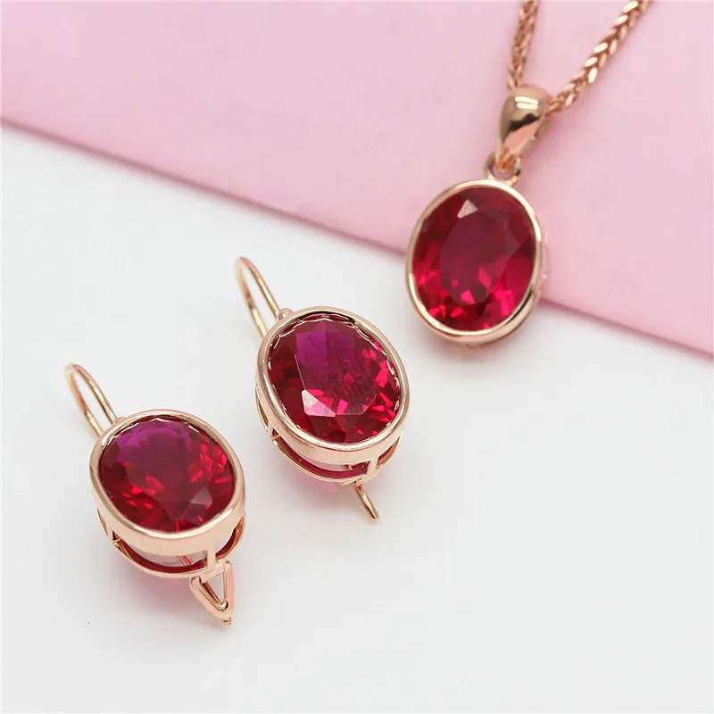 New 585 Purple Gold Simple Ruby Necklaces for Women 14K Rose Gold Inlaid Oval Pendant Classic Glamour Party Jewelry Gift
New 585 Purple Gold Simple Ruby Necklaces for Women 14K Rose Gold Inlaid Oval Pendant Classic Glamour Party Jewelry Gift