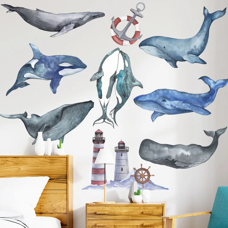 Large Whale Dolphin Wall Stickers for Kids Room Kindergarten Bedroom Eco-friendly Vinyl Anchor Wall Decals Art DIY Home Decor
Large Whale Dolphin Wall Stickers for Kids Room Kindergarten Bedroom Eco-friendly Vinyl Anchor Wall Decals Art DIY Home Decor