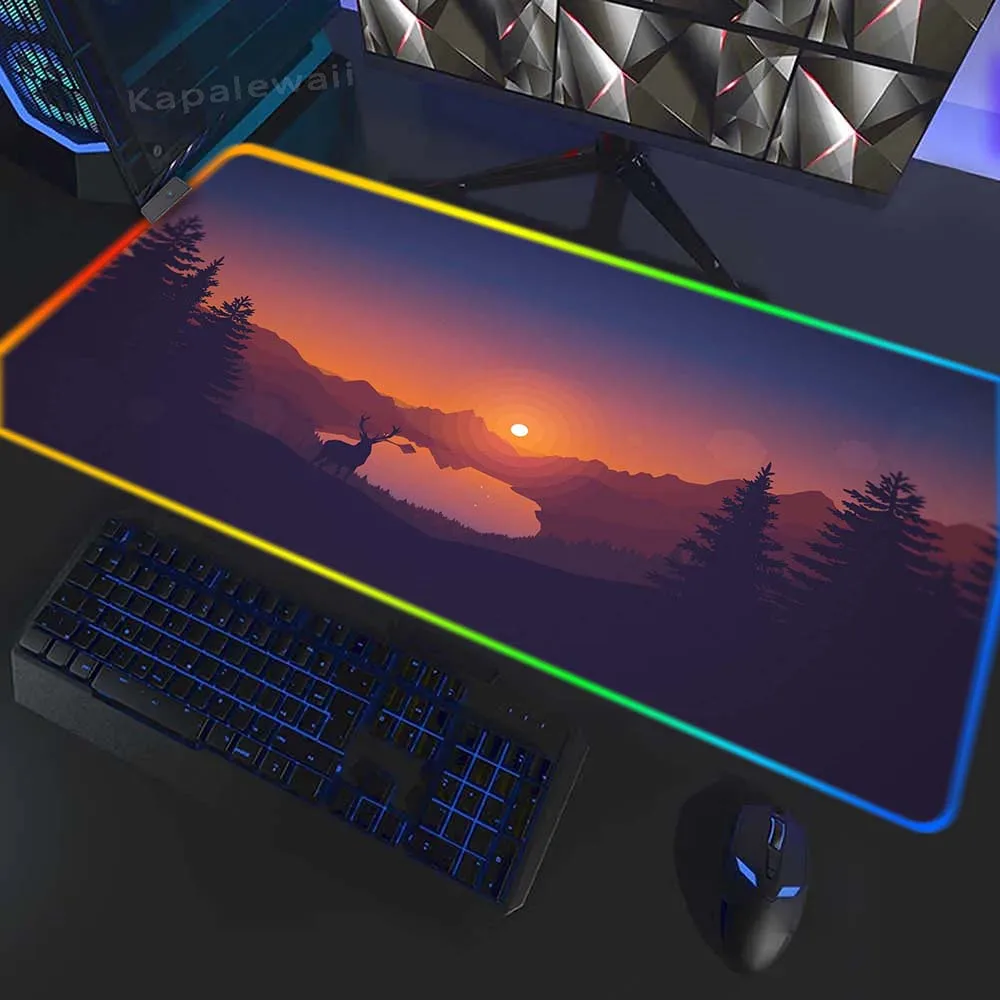 

Big Keyboard Mat Laptop Mat Rubber Mousepad RGB Computer Mouse Pad Firewatch LED Large Mouse Mat Gaming Mousepads XXL Mousemat