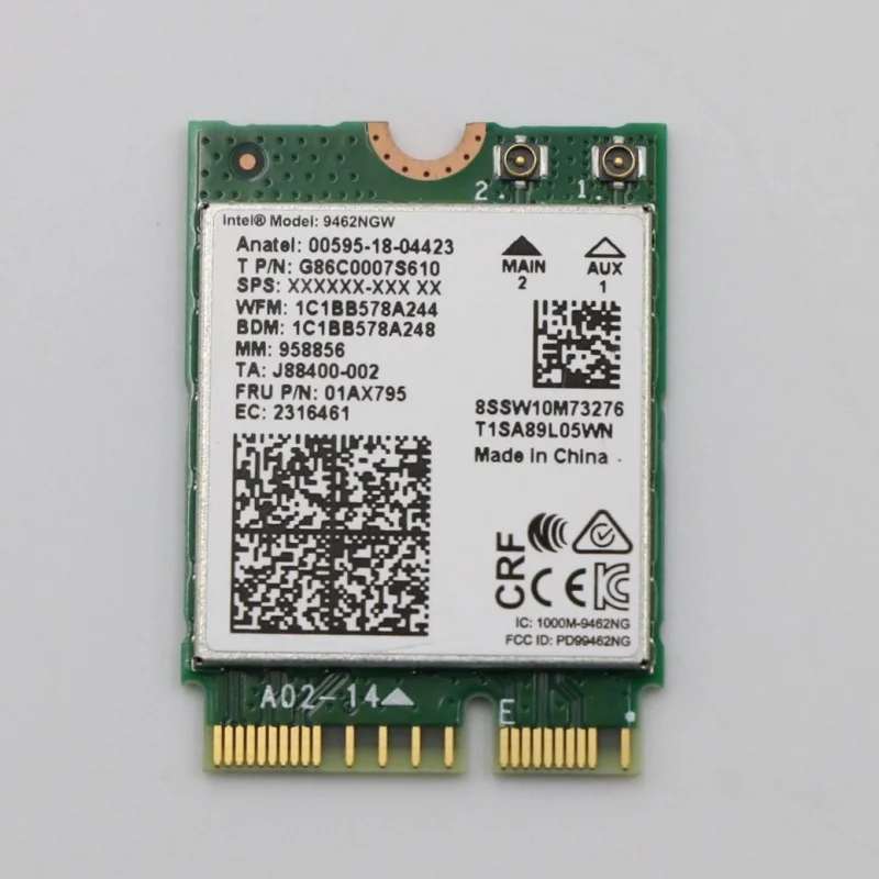 Подходит для ноутбука Lenovo, беспроводная карта, модуль Bluetooth 01AX795, Wi-Fi карта Intel 9462NGW
Подходит для ноутбука Lenovo, беспроводная карта, модуль Bluetooth 01AX795, Wi-Fi карта Intel 9462NGW
