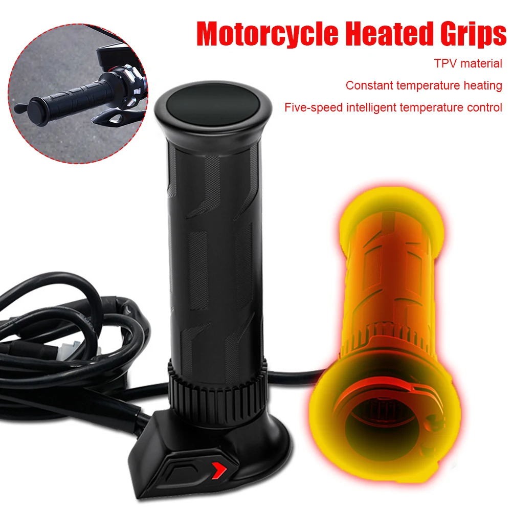 

1Pair New Universal Motorcycle 22mm Hand Heated Grips Molded Grips ATV Warmers Adjust Temperature Hot Handlebar Motorcycle Parts
