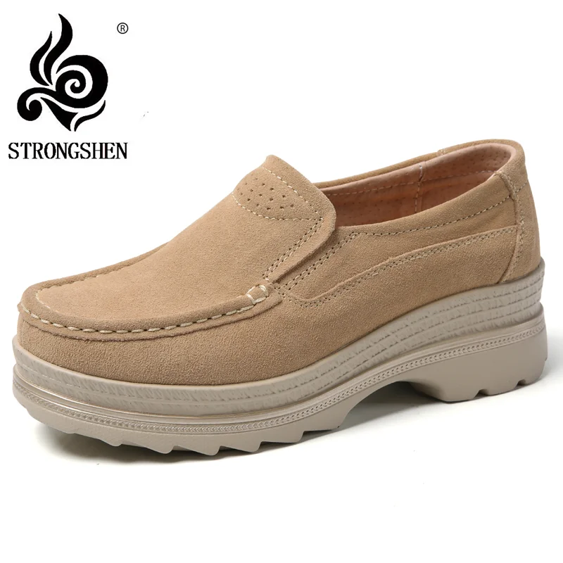 STRONGSHEN Women's Casual Flats Shoes Fashion Platform Suede Slip on Loafers Creepers Ladies Sneakers Female Thick bottom 
STRONGSHEN Women's Casual Flats Shoes Fashion Platform Suede Slip on Loafers Creepers Ladies Sneakers Female Thick bottom
