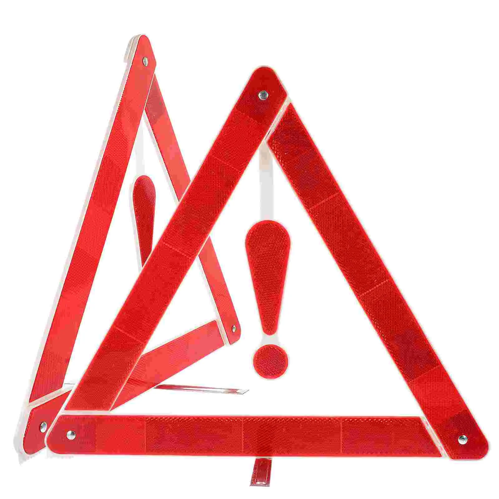 

2pcs Warning Triangle Reflective Warning Road Safety Folding Triangle Sign Car Safety Assistance Tool ( Red )