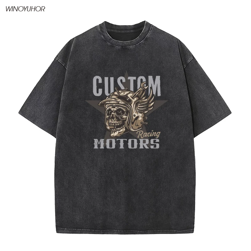 Mens Punk T Shirt Streetwear Hip Hop Vintage Retro Graphic Print Skull Motors T-Shirt Harajuku Casual Cotton Short Sleeve Tshirt
Mens Punk T Shirt Streetwear Hip Hop Vintage Retro Graphic Print Skull Motors T-Shirt Harajuku Casual Cotton Short Sleeve Tshirt