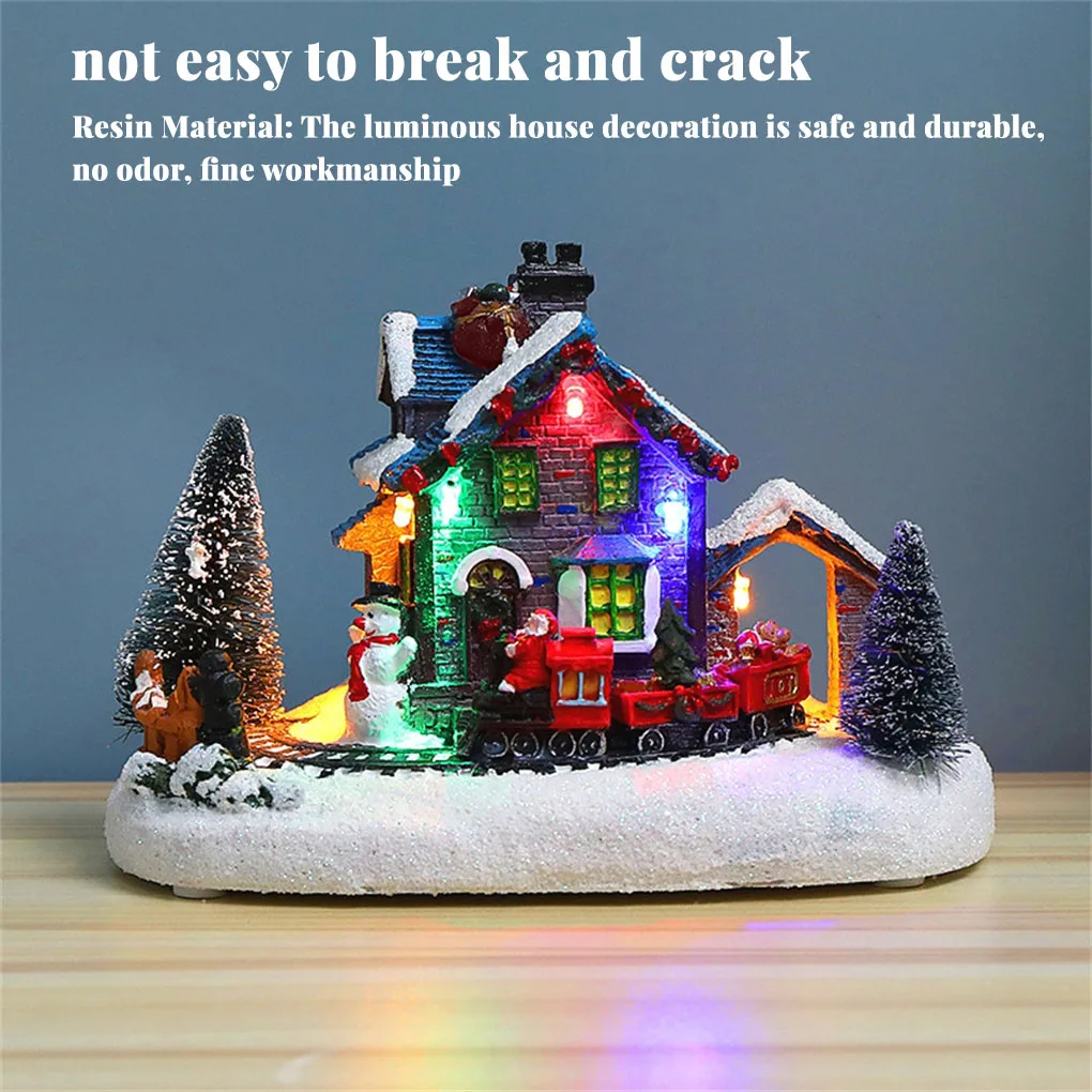 Christmas Village Figurines LED Lights Small Train Christmas Village House Luminous Landscape Figurines Resin Desktop Ornament
Christmas Village Figurines LED Lights Small Train Christmas Village House Luminous Landscape Figurines Resin Desktop Ornament