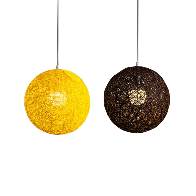 2X Coffee/Yellow Bamboo, Rattan And Hemp Ball Chandelier Individual Creativity Spherical Rattan Nest Lampshade
2X Coffee/Yellow Bamboo, Rattan And Hemp Ball Chandelier Individual Creativity Spherical Rattan Nest Lampshade