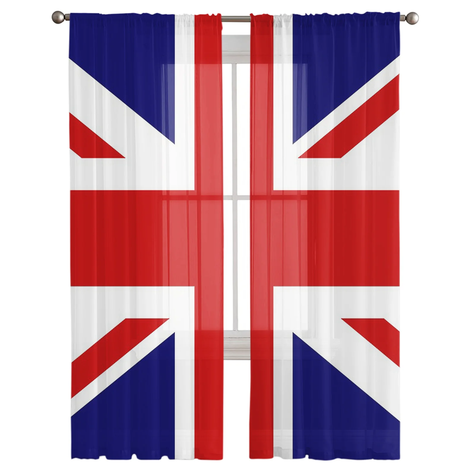

Прозрачные Занавески с британским флагом для гостиной, спальни, вуаль, драпировка для кухонного окна, тюлевые шторы, товары для дома
