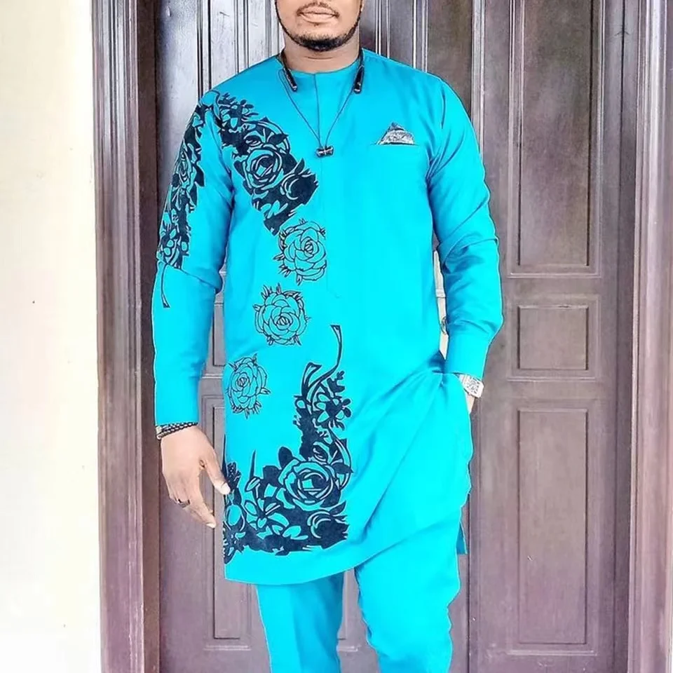 African Dashiki Men's Clothing Two-piece Traditional Ethnic Clothing Printed Robe Trousers Suit Wedding Business Party Wear
African Dashiki Men's Clothing Two-piece Traditional Ethnic Clothing Printed Robe Trousers Suit Wedding Business Party Wear