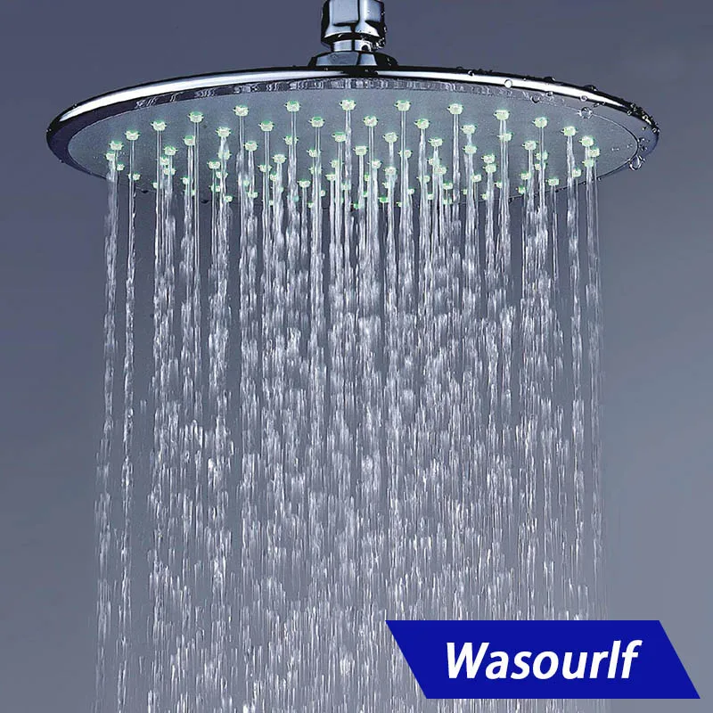 

WASOURLF Air Intake Bath High Pressurized Ceiling Shower Head Spa Water Saving Save Energy Rain Nozzle ABS Chrome Round Bathroom