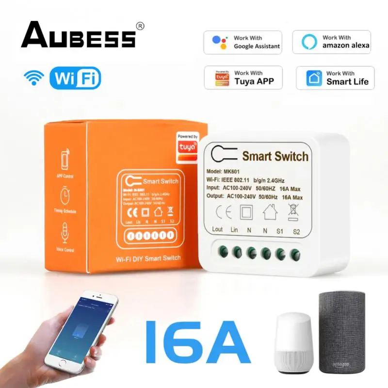 16A Mini Switch Tuya WiFi 2-way Control Smart Diy Switch Module Breaker Smart Home Voice Control Support Alexa Google Assistant
16A Mini Switch Tuya WiFi 2-way Control Smart Diy Switch Module Breaker Smart Home Voice Control Support Alexa Google Assistant