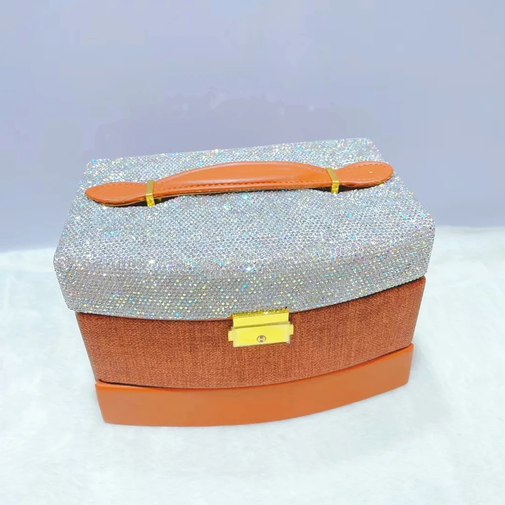Layer 3 Handmade Diamond Cosmetics Portable Rhinestones Jewellery Storage Box Multifunction Suitcase With Mirrored Women Gifts
Layer 3 Handmade Diamond Cosmetics Portable Rhinestones Jewellery Storage Box Multifunction Suitcase With Mirrored Women Gifts