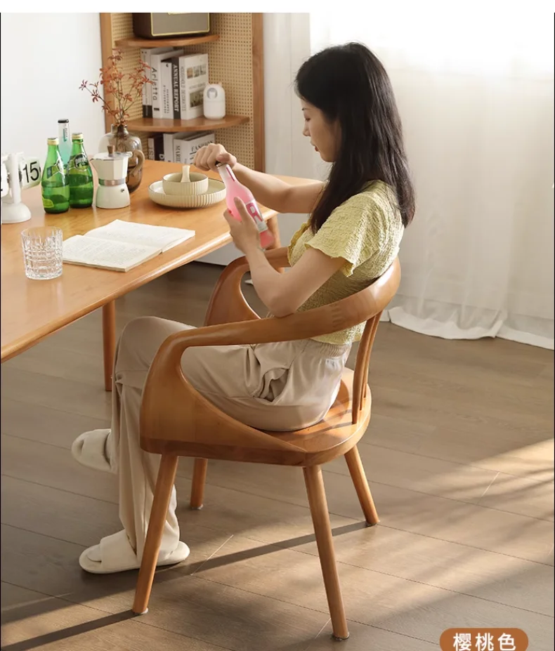 Log Household Chinese Retro Dining Chairs, Nordic Simple Black Walnut Desks and Chairs, Leisure Backrest Dining Chairs Log Household Chinese Retro Dining Chairs, Nordic Simple Black Walnut Desks and Chairs, Leisure Backrest Dining Chairs