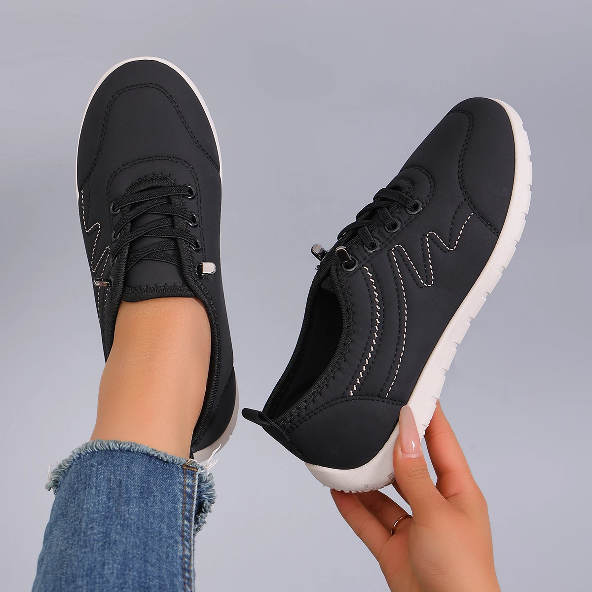 Spring new women's sports shoes, fashionable, breathable, lightweight, non-slip, wear-resistant, casual sports shoes, flat shoes 26 Sf851193f34294ab8a5dde00a7cdd37a6E
