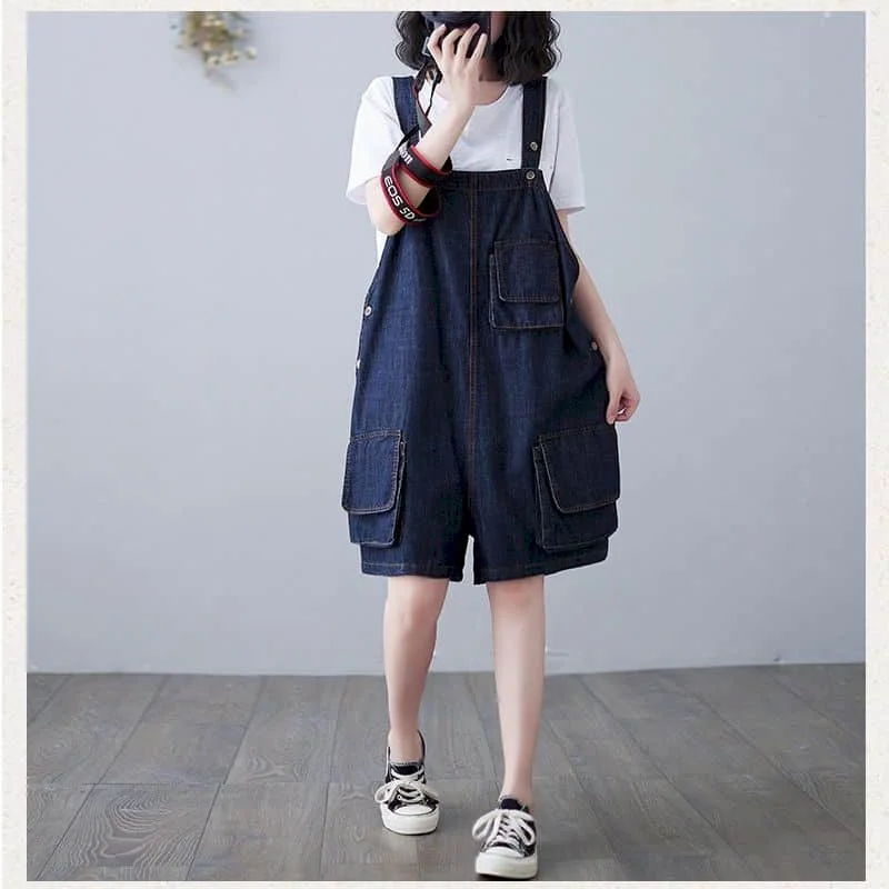 Denim Jumpsuits Korean Style One Piece Outfit Casual Solid Wide Leg Shorts Summer Clothing for Women High Waisted Cropped Jeans
Denim Jumpsuits Korean Style One Piece Outfit Casual Solid Wide Leg Shorts Summer Clothing for Women High Waisted Cropped Jeans