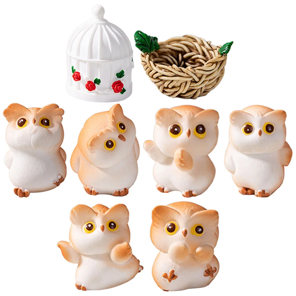 8pcs/Set Miniature Resin Decor Micro Landscape Animal Statues Ornament Terrarium Small Owl Modelation
8pcs/Set Miniature Resin Decor Micro Landscape Animal Statues Ornament Terrarium Small Owl Modelation