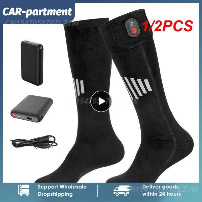 

1/2PCS Heated Socks Winter Warmth 5000mAh USB Rechargeable Heating Socks Motorcycle Outdoor Heated Boots Snowmobile Skiing Sock