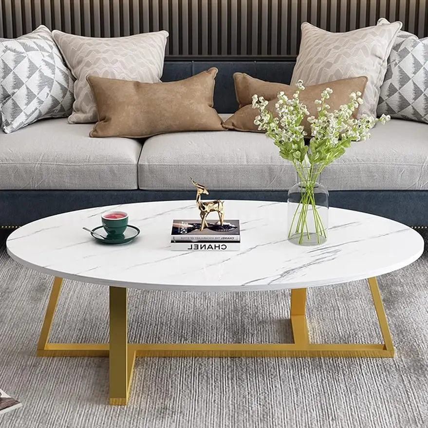 Wolawu Oval Faux White Marble Coffee Table Wooden Gold Elliptic Modern Side End Table for Coffee Dinning Living Room Kitchen, Sm
Wolawu Oval Faux White Marble Coffee Table Wooden Gold Elliptic Modern Side End Table for Coffee Dinning Living Room Kitchen, Sm