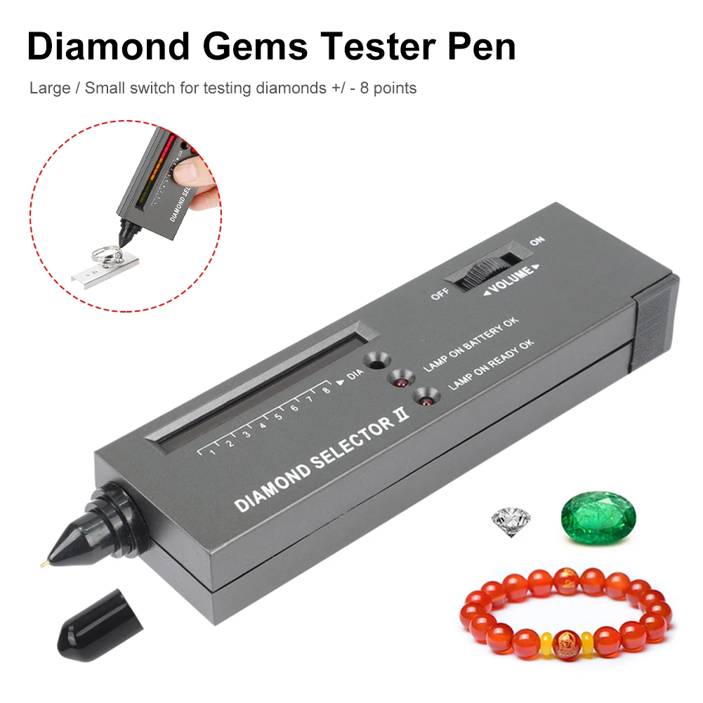 Professional Diamond Gems Tester Pen Physical Measuring Instruments Hardware Tools LED Diamond Jewelry Indicator Test Pen
Professional Diamond Gems Tester Pen Physical Measuring Instruments Hardware Tools LED Diamond Jewelry Indicator Test Pen