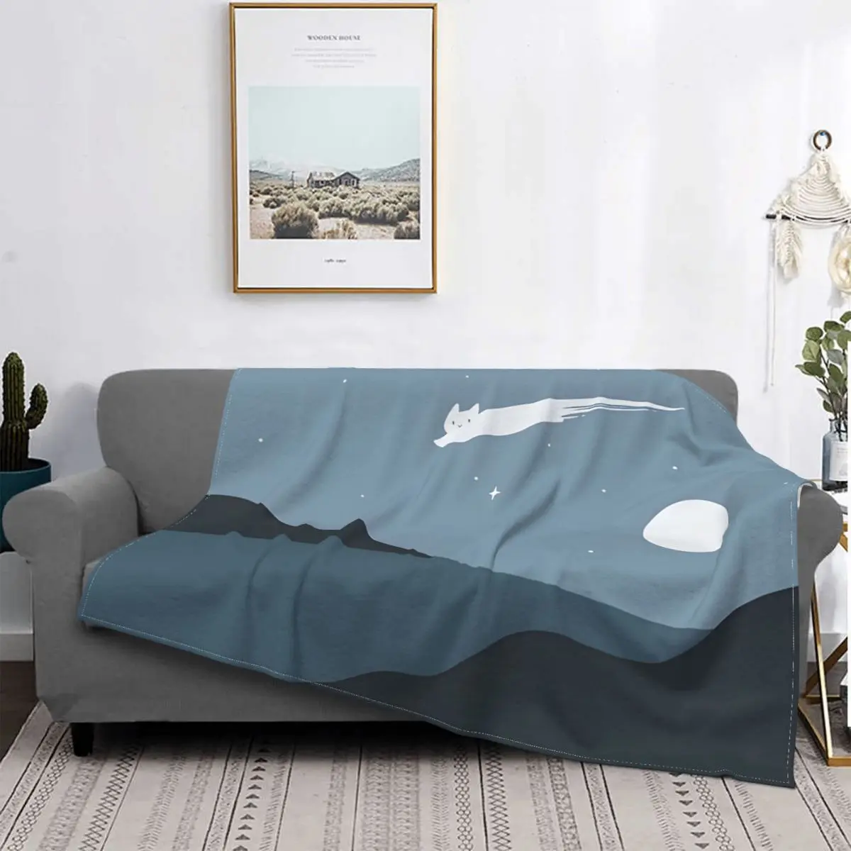 

Милые тонкие флисовые одеяла для дивана с изображением кошки, метеорита, осенне-зимнего сезона, покрывало для улицы