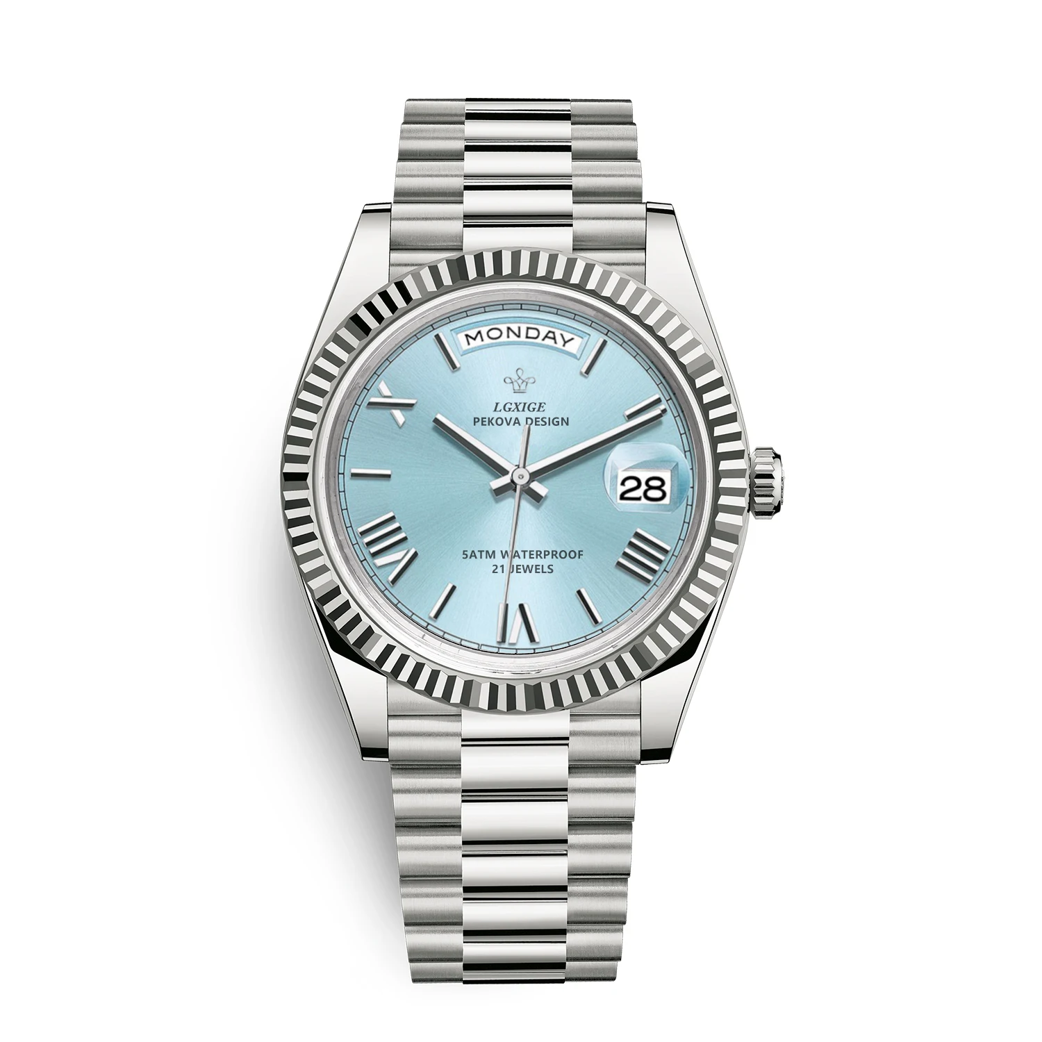 

Best Selling Product 2024 Fashion Tiffany Blue Watch For Men Day Date Wrist Watch Men Top Brand Luxury aaa Quartz Casual Clock