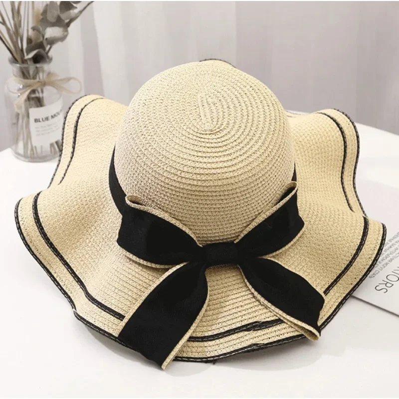 

Summer Fashion Travel Seaside Beach Straw Hat Vacation Sun Shade Large Brim Hat UV Protection Versatile New