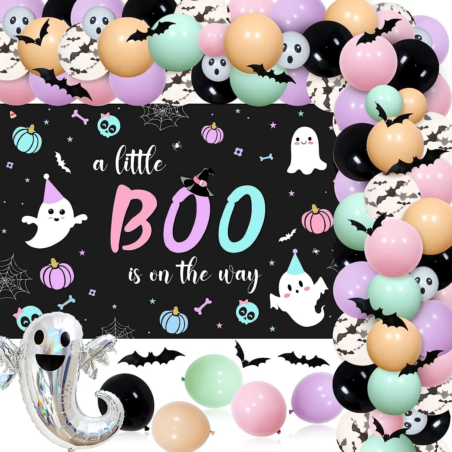 Backdrop Bat Ghost Pastel Balloon Kit, Halloween Decorations for Baby Shower, A Little Boo Is on the Way, Pregnancy Party
Backdrop Bat Ghost Pastel Balloon Kit, Halloween Decorations for Baby Shower, A Little Boo Is on the Way, Pregnancy Party
