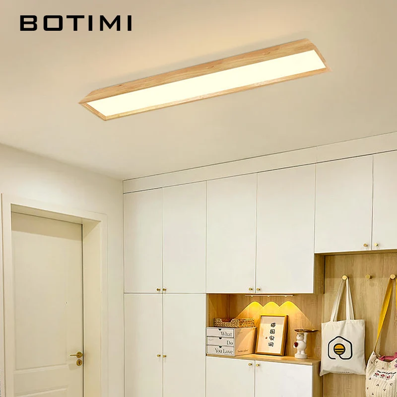 

Длинные светодиодные потолочные светильники BOTIMI с регулируемой яркостью и пультом дистанционного управления для коридора, поверхностное крепление, потолочная лампа для коридора, люстры для спальни