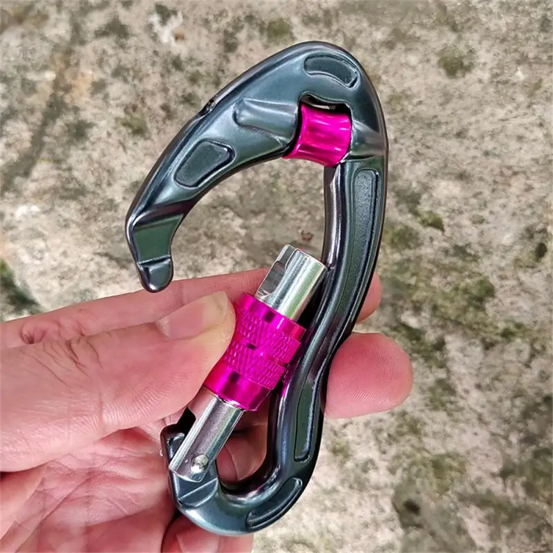 

25KN Mountaineering Caving Climbing Carabiner D Shaped Safety Master Screw Lock Buckle Escalade Equipement