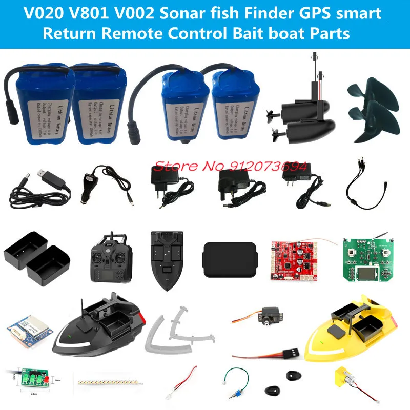 V020 V801 V002 GPS Smart Return Remote Control RC Fishing Bait boat Spare Parts 7.4V Battery/Charger/USB/Receiver/Motor/Cover
V020 V801 V002 GPS Smart Return Remote Control RC Fishing Bait boat Spare Parts 7.4V Battery/Charger/USB/Receiver/Motor/Cover