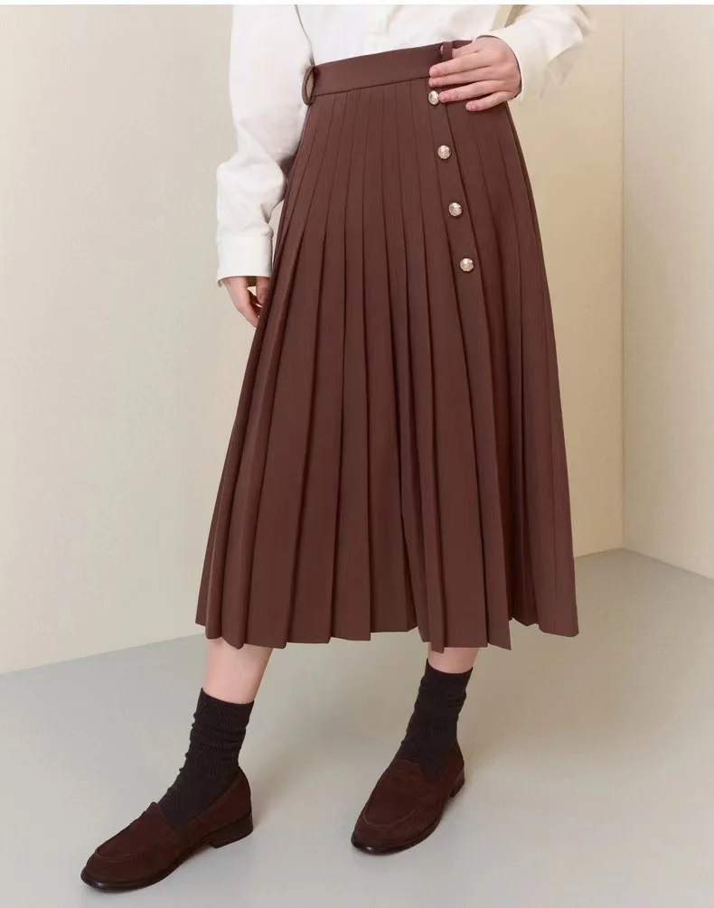 Kawaii Pleated Long Skirts for Girls, Brown Color, Vintage Clothing, Goth Traf, Kawaii, Winter
Kawaii Pleated Long Skirts for Girls, Brown Color, Vintage Clothing, Goth Traf, Kawaii, Winter