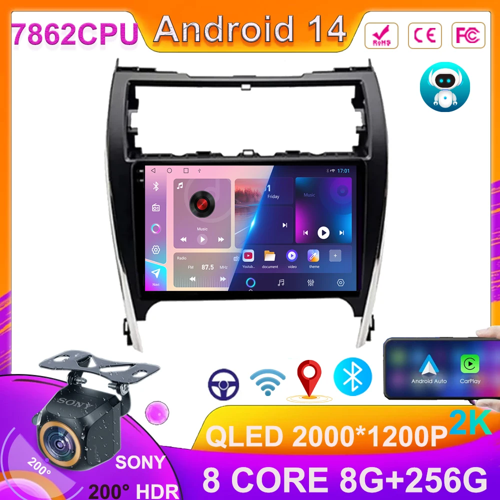 Для Toyota Camry 7 XV 50 55 2012 2013 2014 2015 - 2017 Android 14 автомобильный мультимедийный плеер навигация Carplay NO 2DIN DVD
Для Toyota Camry 7 XV 50 55 2012 2013 2014 2015 - 2017 Android 14 автомобильный мультимедийный плеер навигация Carplay NO 2DIN DVD