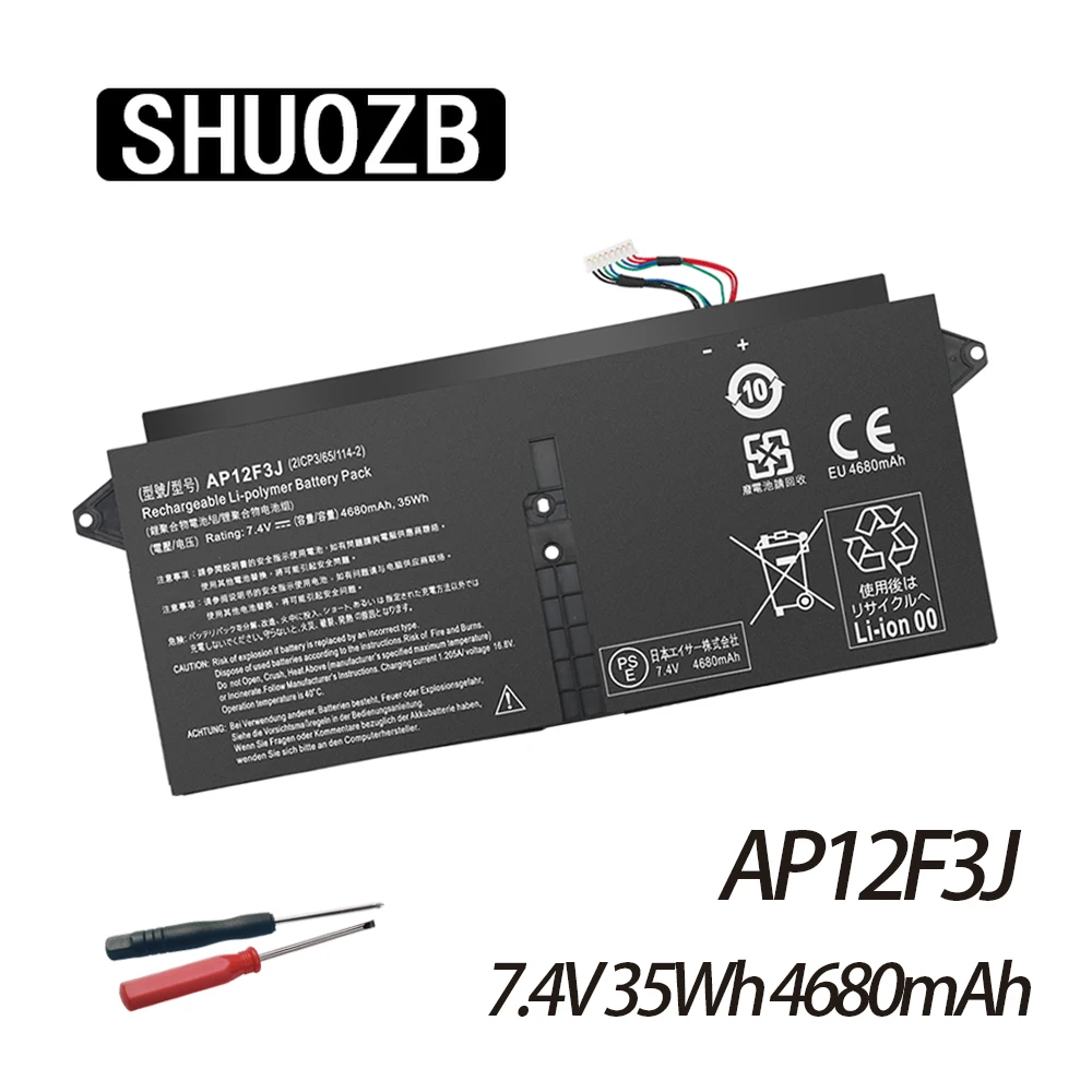 

New AP12F3J Battery For Acer Aspire 13.3" Ultrabook S7 S7-391 392 Series Ultrabook 2ICP3/65/114-2 MS2364 7.4V 35Wh 4680mAh