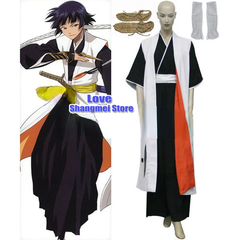 

Bleach 2nd Division Captain Soi Fon Cosplay Kimono Uniform Suit Women Girl's Halloween Costume with Sandals Custom-made Any Size