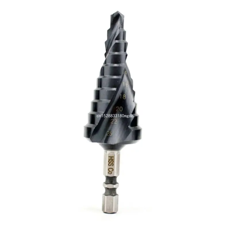 

6-25mm HSS Nitrogen Coated Step Drill Bit High Speed Steel Spiral Cutter Tool Dropship