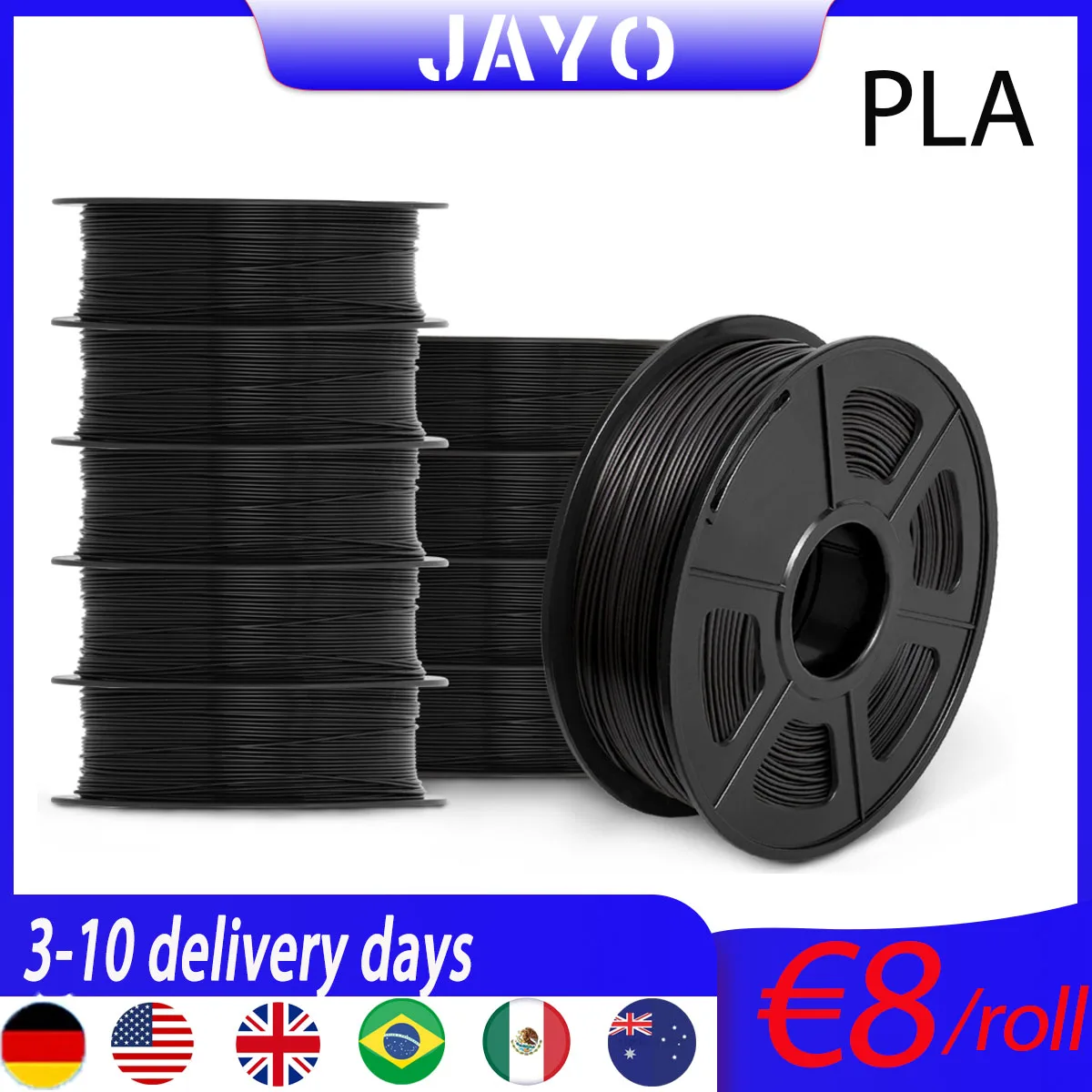 

JAYO 3d PLA Filament 1.75mm For 3D Filament Printer 1KG/2KG/5KG/10KG Excellent Toughness 100% No Bubble For 3d Printer & Pen