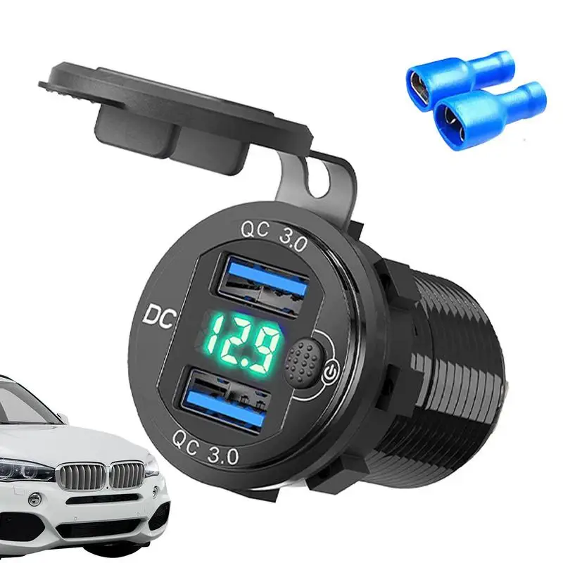 Автомобильное зарядное устройство USB, быстрое зарядное устройство с дисплеем, адаптер с двумя портами и переключателем 12-24 В, автомобильное зарядное устройство, адаптер для планшета, автомобильного регистратора
Автомобильное зарядное устройство USB, быстрое зарядное устройство с дисплеем, адаптер с двумя портами и переключателем 12-24 В, автомобильное зарядное устройство, адаптер для планшета, автомобильного регистратора