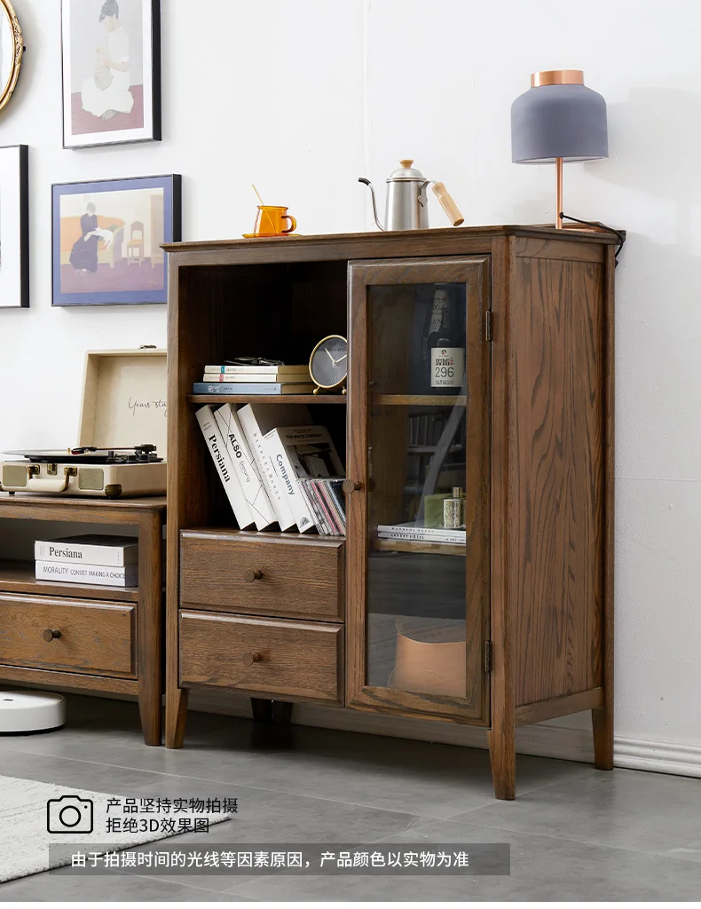 Full solid wood edge cabinet, red oak American style minimalist and environmentally friendly bookcase, TV room cabinet
Full solid wood edge cabinet, red oak American style minimalist and environmentally friendly bookcase, TV room cabinet