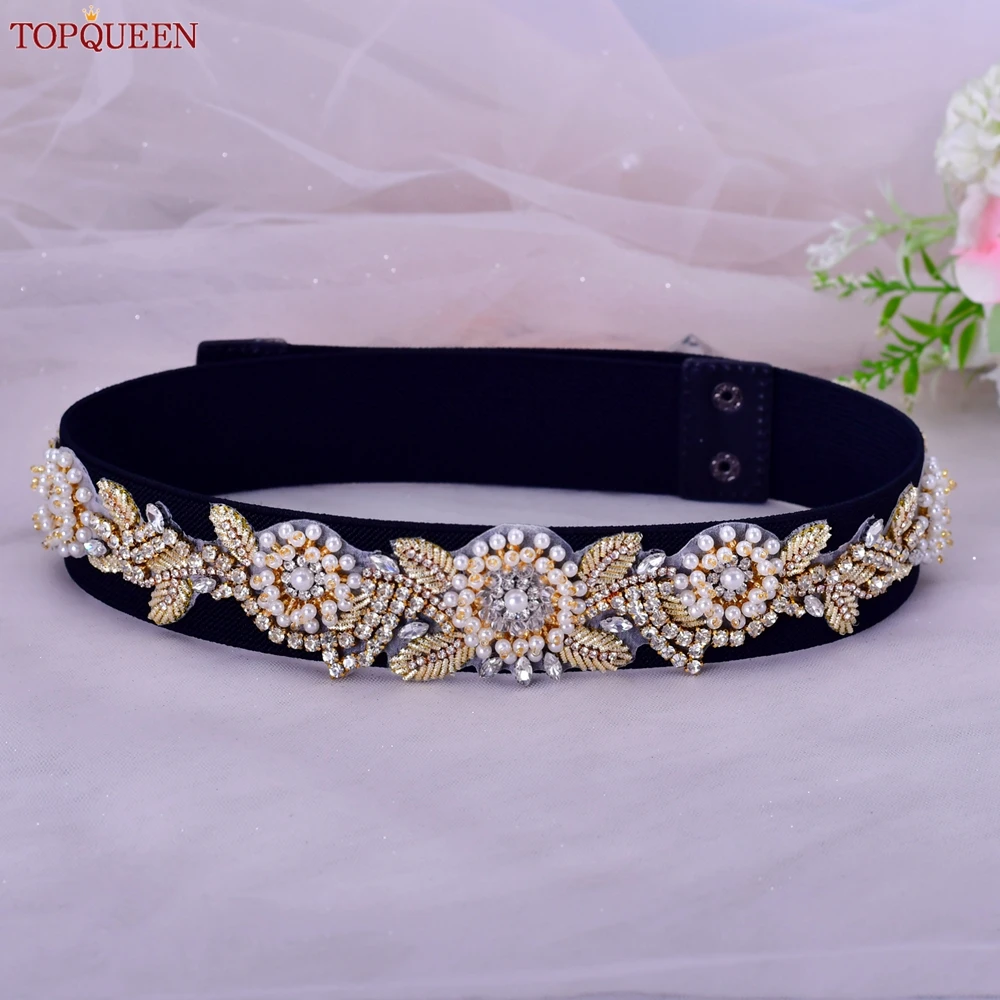 TOPQUEEN S70-G Black Elastic Belt Daily Ladies Women Luxury Female Party Evening Gown Dresses Pearl Rhinestones Gold Decoration
TOPQUEEN S70-G Black Elastic Belt Daily Ladies Women Luxury Female Party Evening Gown Dresses Pearl Rhinestones Gold Decoration