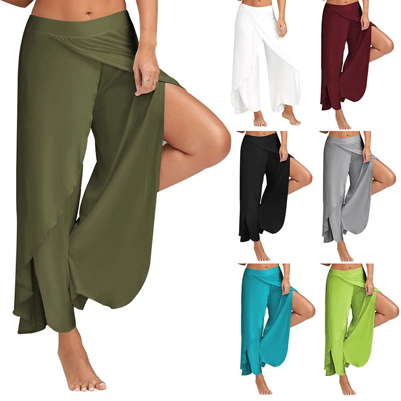 Summer Women Wide Leg Pants High Waist Fitness Dance Yoga Slit Loose Trousers Mandala Open Leg Pants Comfort Casual Harem Pants
Summer Women Wide Leg Pants High Waist Fitness Dance Yoga Slit Loose Trousers Mandala Open Leg Pants Comfort Casual Harem Pants
