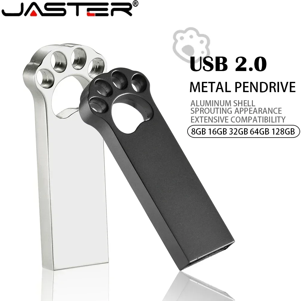 

Флэш-накопитель JASTER USB 2,0 объемом 64 ГБ, 32 ГБ, металлический флэш-накопитель в виде кошачьего когтя, высокоскоростной Флэш-Накопитель на 16 ГБ, Бесплатный брелок, креативный подарок, U-диск