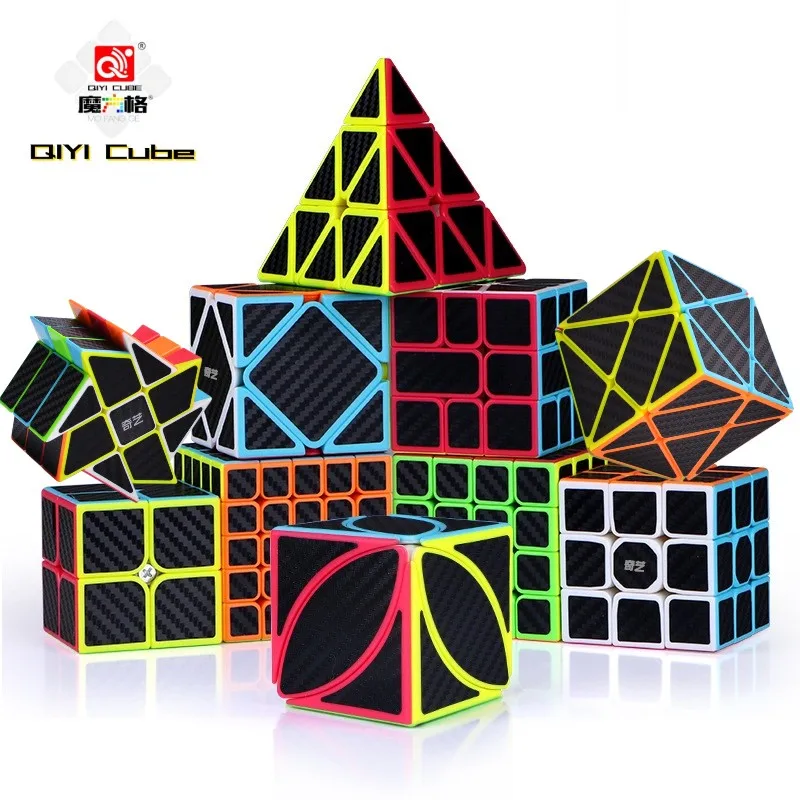 

QIYI 11 Magico Cubo 3x3 2x2 4x4 5x5 Speed Cube Carbon Fiber Sticker Magic Cube 3x3x3 Puzzle Mágico 큐브 кубики головол Rubix Toy