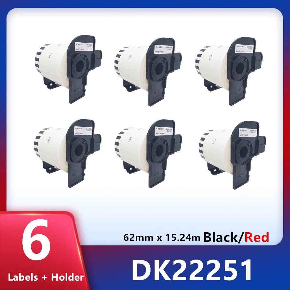 6 Roll High Viscosity DK22251 DK-22251 Labels Maker Paper Sticks Black and Red on White For Brother QL-800 QL-810W Label Printer
6 Roll High Viscosity DK22251 DK-22251 Labels Maker Paper Sticks Black and Red on White For Brother QL-800 QL-810W Label Printer