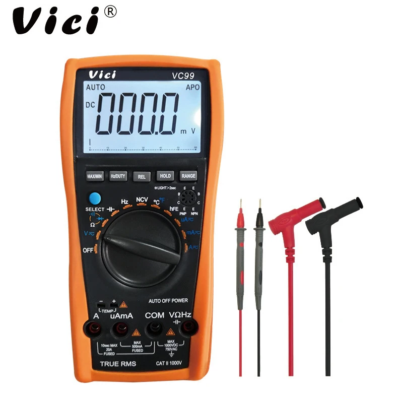 VICI VC99 3 6/7 Auto-range Digital Multimeter DC AC Voltage Current Resistance Capacitance Meter Tester Ammeter Voltmeter Tools 
VICI VC99 3 6/7 Auto-range Digital Multimeter DC AC Voltage Current Resistance Capacitance Meter Tester Ammeter Voltmeter Tools