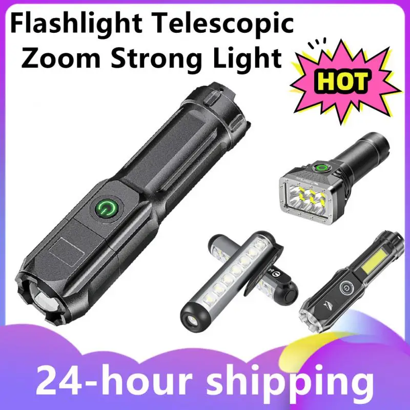

Новый стиль, телескопический мощный фонарик с телескопическим увеличением, USB-зарядка, маленький портативный прожектор с дальним радиусом действия, прожектор для наружного освещения