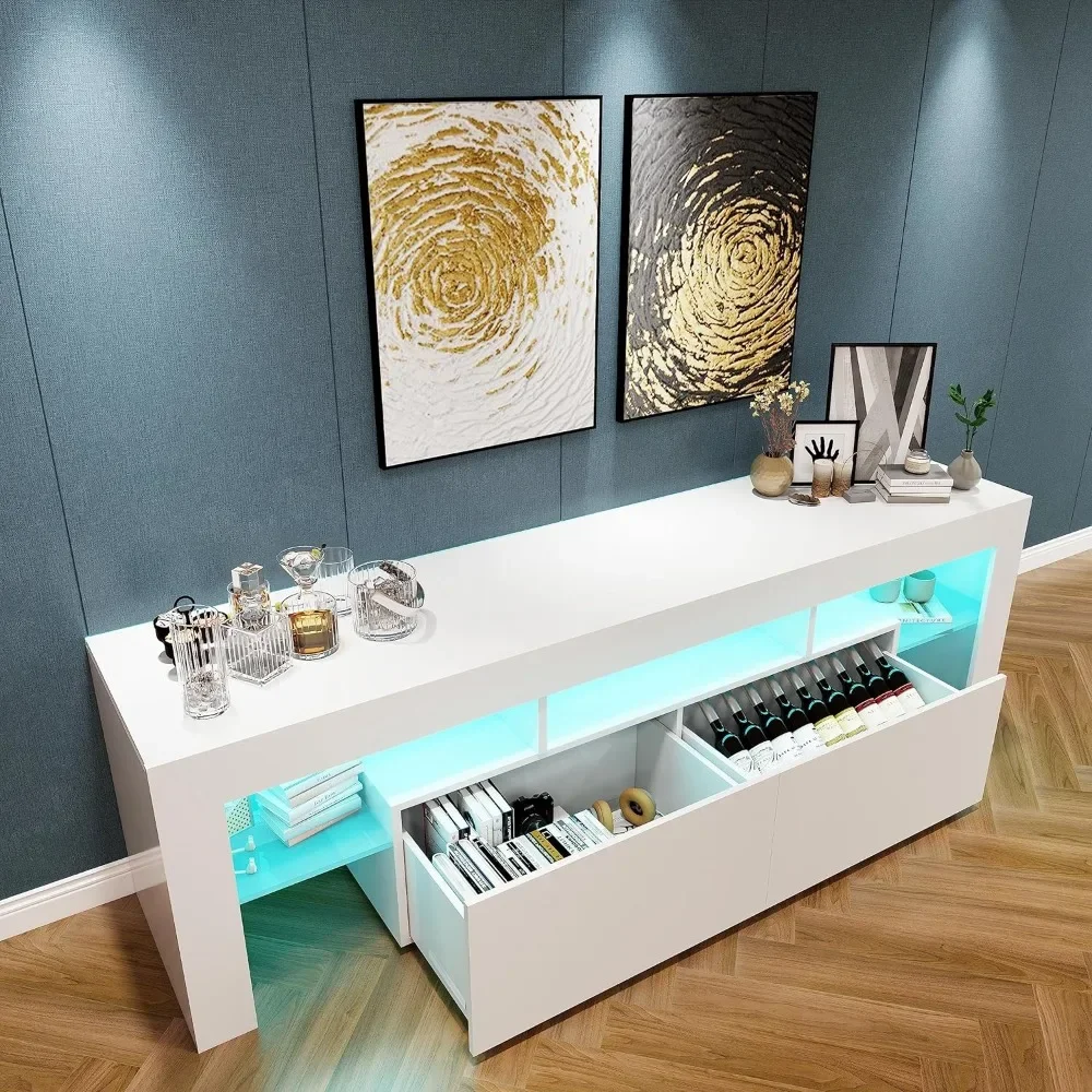 TV Stand60-75InchModern Simple With LED Lights, High Glossy Wood TV Console With 2 Drawers TV Stand
TV Stand60-75InchModern Simple With LED Lights, High Glossy Wood TV Console With 2 Drawers TV Stand