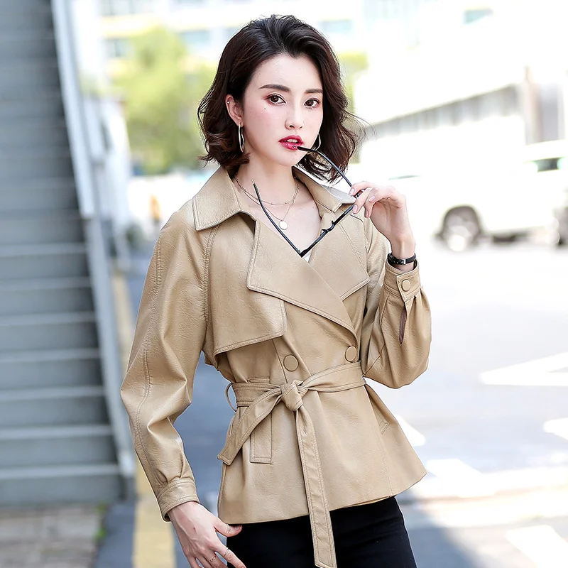 M-2XL Faux Leather Jackets Women Clothes 2023 New Spring Autumn Black Ladies Pu Coat Suit Collar Stylish Lace-Up Slim
M-2XL Faux Leather Jackets Women Clothes 2023 New Spring Autumn Black Ladies Pu Coat Suit Collar Stylish Lace-Up Slim