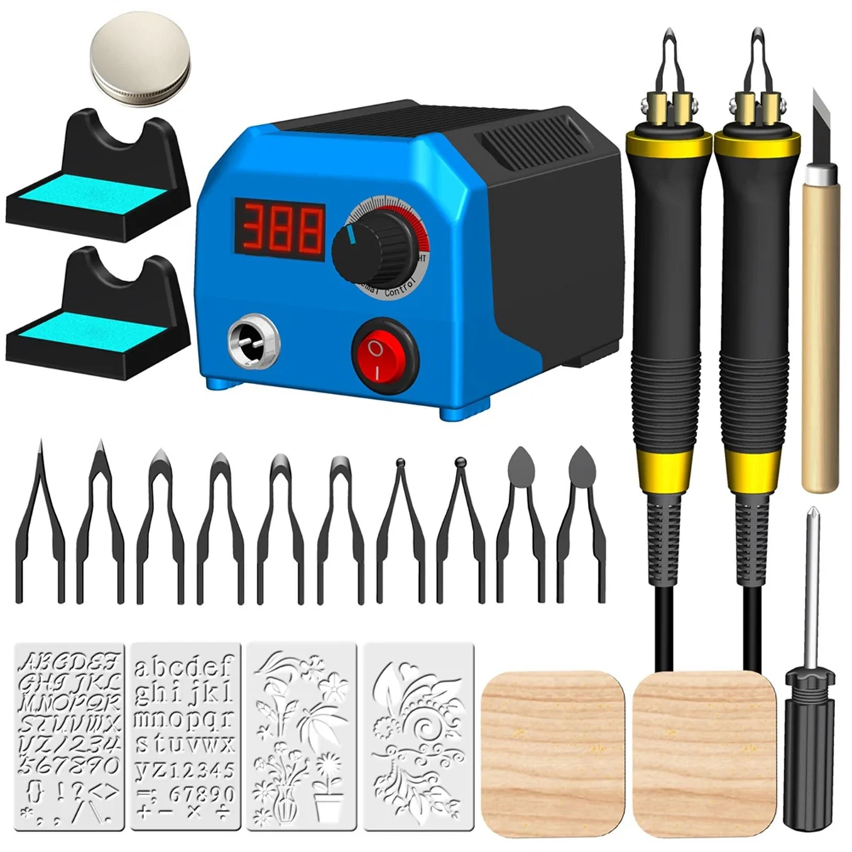 

Wood Burning Kit, Wood Burning Tool, Digitally Adjustable Temperature Wood Burner Kit (LH55-Fine-Pen-Point) US Plug