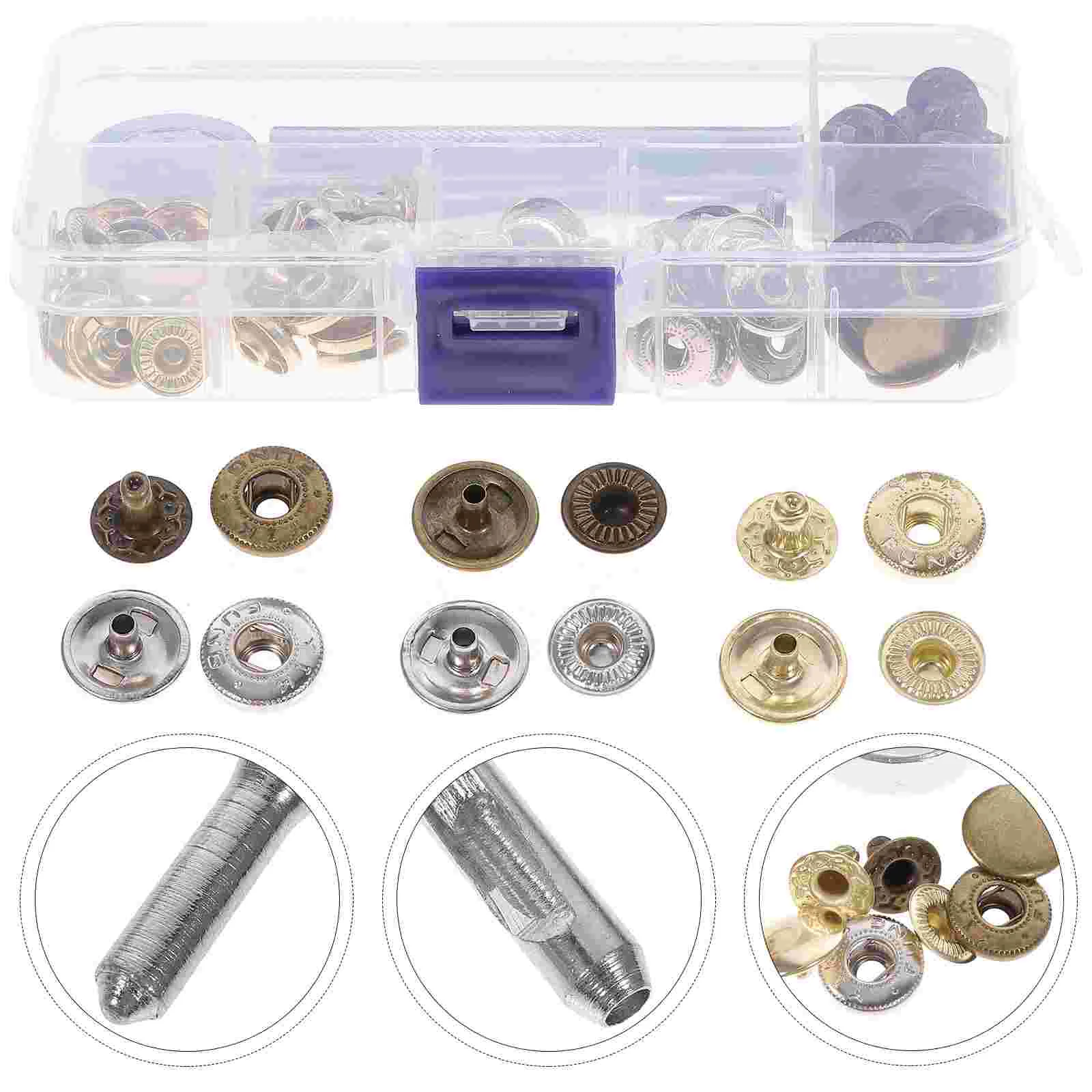 30 Sets Snap Buttons Clothing Snaps Kit Snaps with Hole Punch and Setter Tools
30 Sets Snap Buttons Clothing Snaps Kit Snaps with Hole Punch and Setter Tools